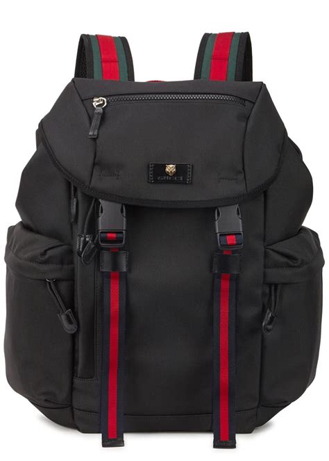 gucci black canvas backpack